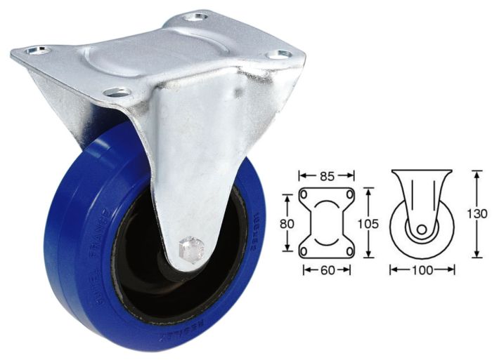 AHALL 37022 Pevné koliesko bez brzdy -100 mm