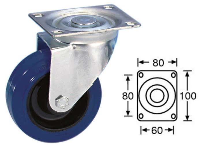 AHALL 37023 Otočné koliesko bez brzdy -100 mm