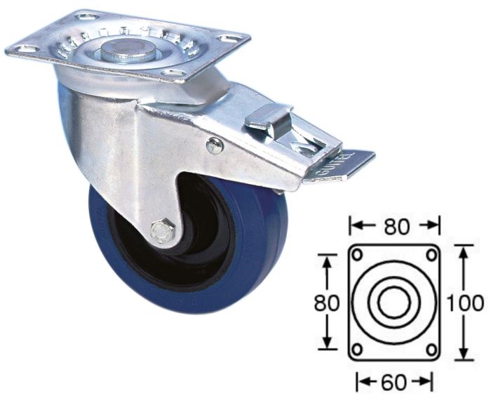 AHALL 37024 Otočné koliesko s brzdou -100 mm