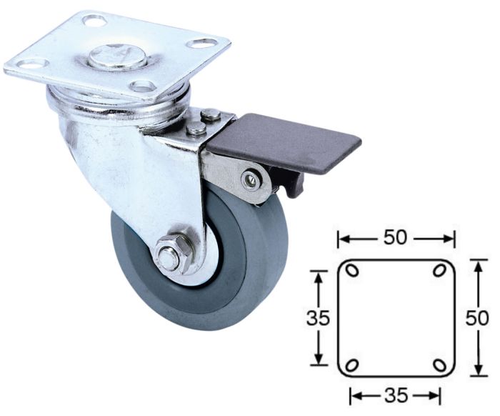 AHALL 3703 Otočné koliesko malé s brzdou