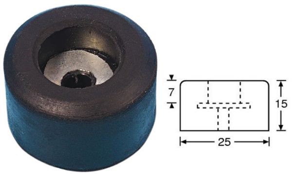 AHALL 4904 Nožička gumená 25 x 15 mm