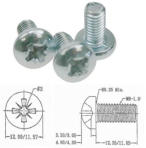 AHALL 5417 Skrutka  M6 x 12 do racku chróm
