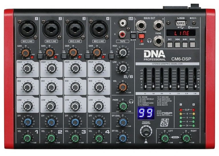 DNA CM6-DSP mixpult USB MP3 Bluetooth 