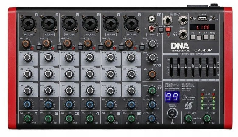 DNA CM8-DSP mixpult USB MP3 Bluetooth 