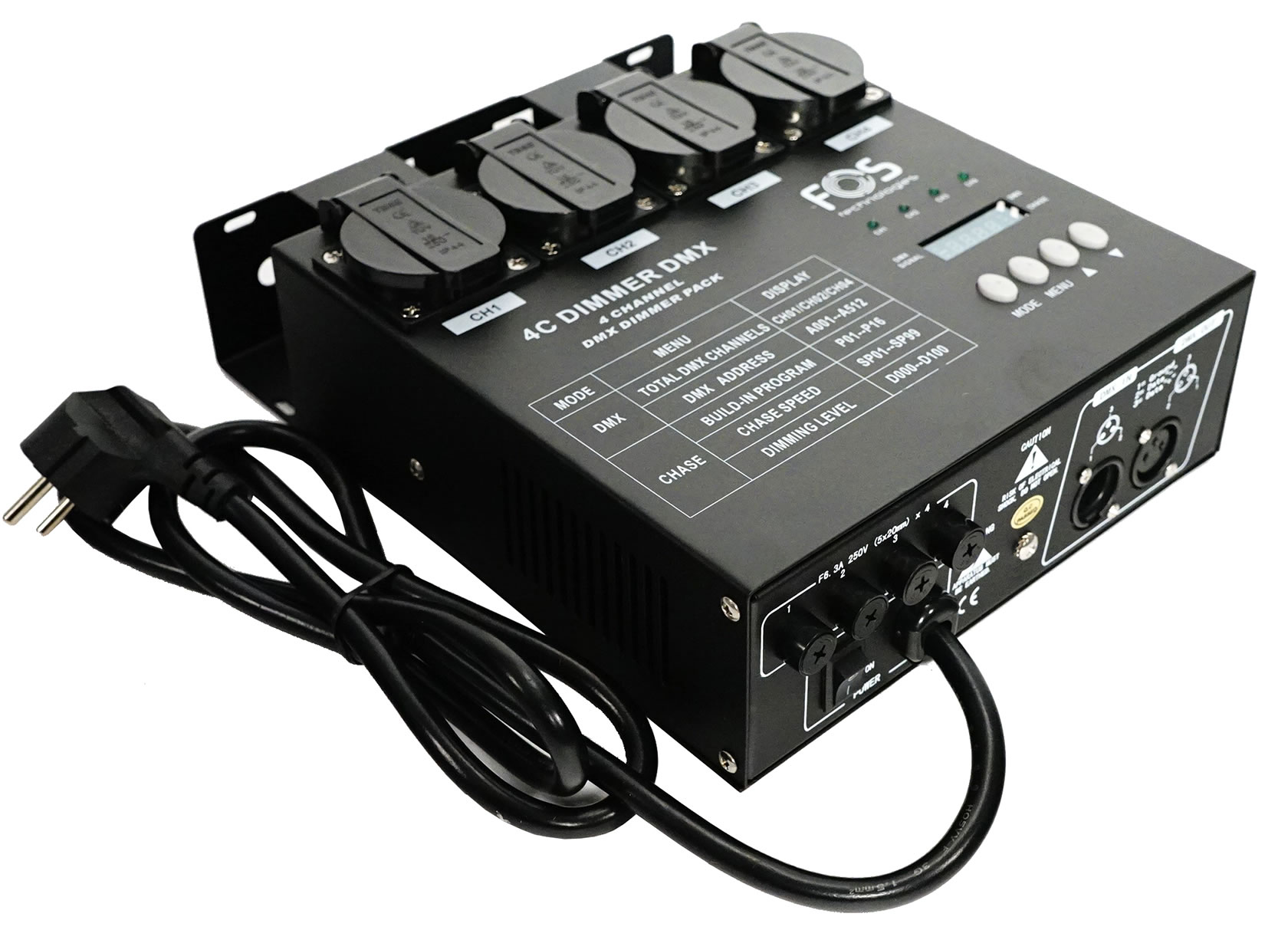 FOS Dimmer 4CH DMX výkonová jednotka