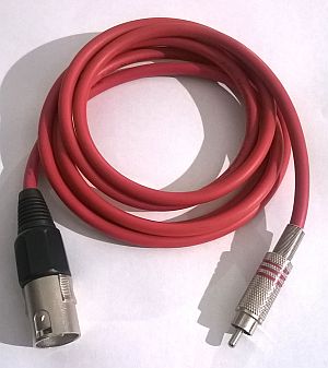 DC XLR/Cinch kábel 1,8m červený