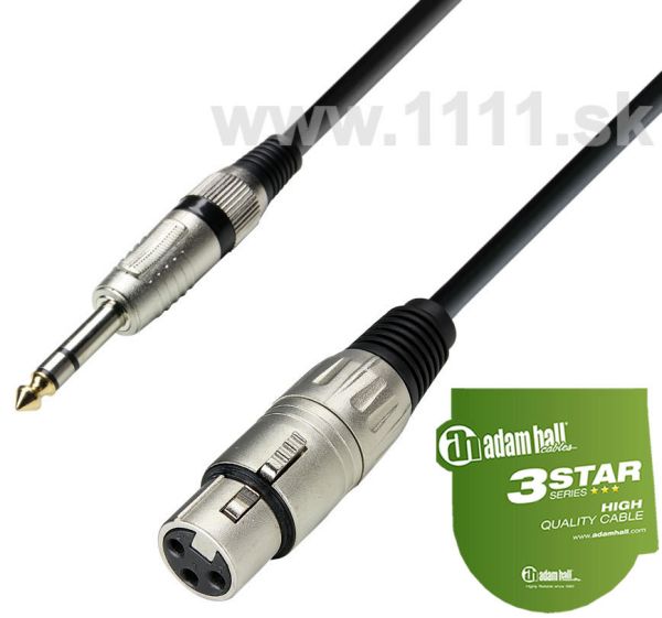 AHALL K3BFV-0100 Kábel mikrofónny  XLR/JACK 1m 