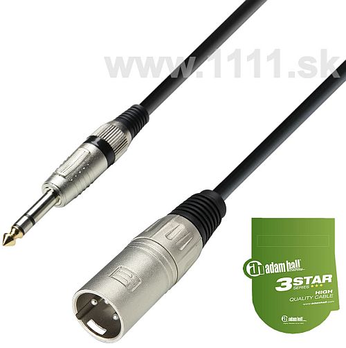 AHALL K3BMV-0100 Kábel samec  XLR/JACK 1m