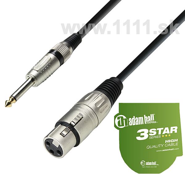 AHALL K3MFP-0300 Kábel mikrofónny XLR/JACK 3m mono