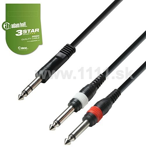 AHALL K3YVPP-0300 Kábel Jack stereo/2xJack mono 3m
