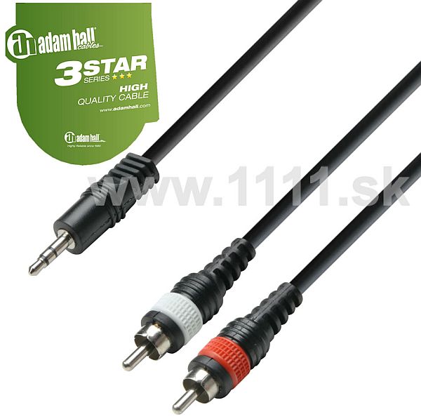 AHALL K3YWCC-0600 Kábel Jack 3,5 st/ 2 x RCA 6m