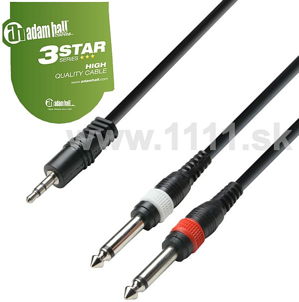 AHALL K3YWPP-0600 Kábel Jack 3,5 st/2xJack 6m