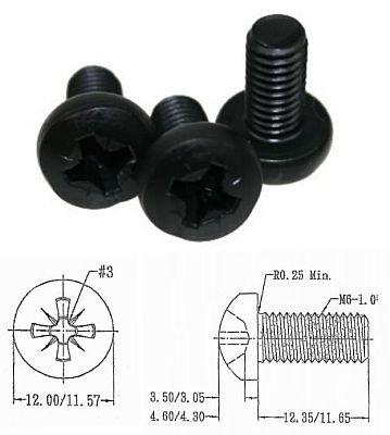 AHALL 5417 BLK Skrutka  M6 x 12 do racku black