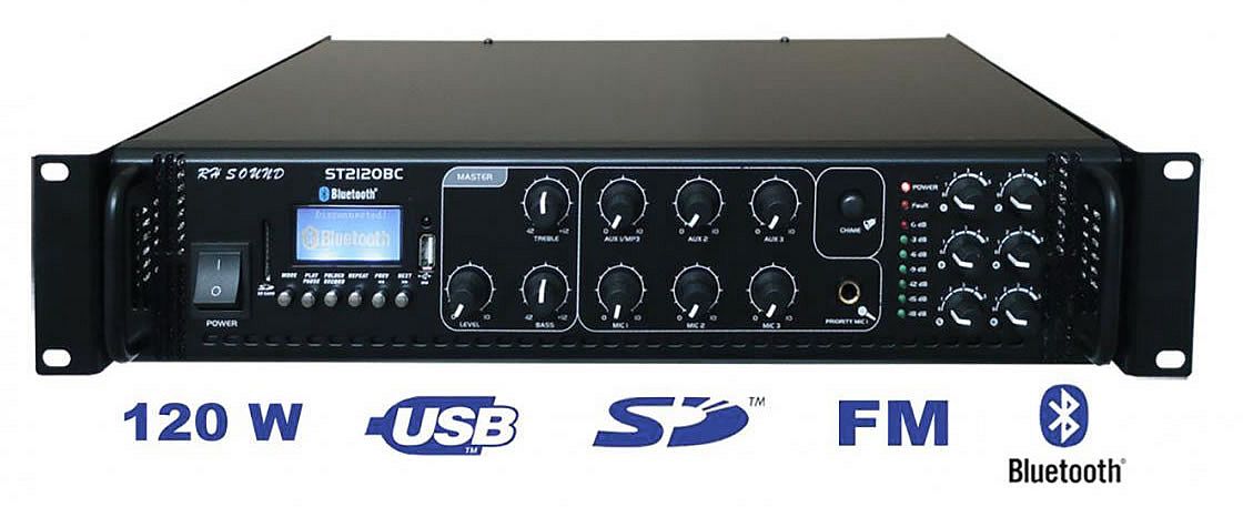 RH ST2120BC rozhlasová ústredňa 120W MP3+FM+IR