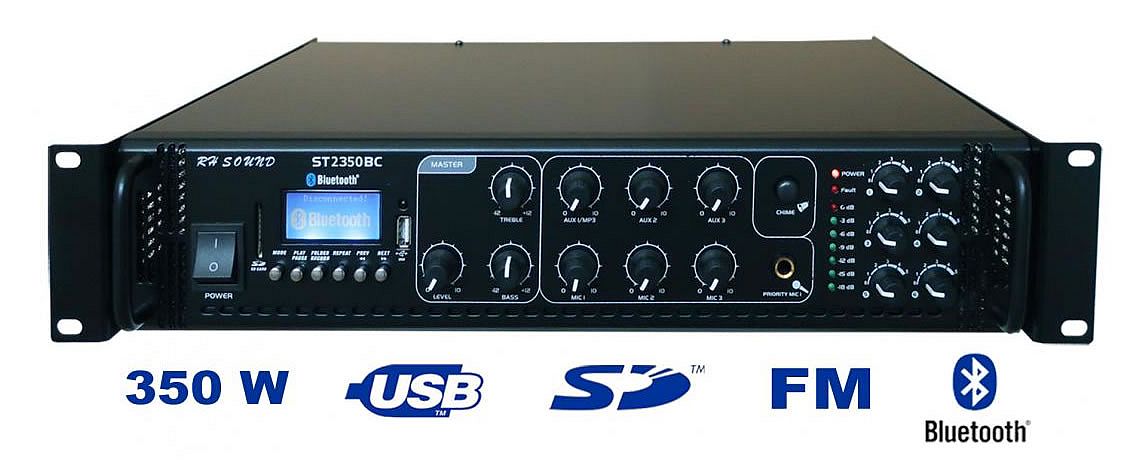 RH ST2350BC rozhlasová ústredňa 350W MP3+FM+IR