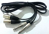 AH 2xJack mono/2xXLR samček kábel 2m 