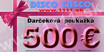 Darčeková poukážka DISCO CASCO 500€